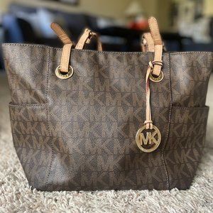 Michael Kors "Jet Set Signature" Tote Brown